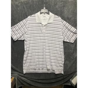 Adidas Golf Climalite Polo Shirt Men XL Stripe Dadcore Preppy Country Club Offic